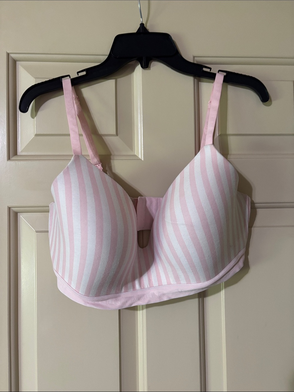 Light Pink Stripe T-Shirt Bra with Medium Support